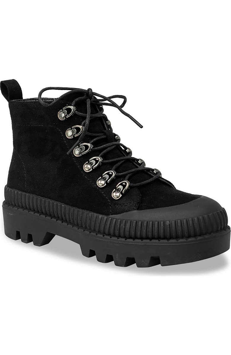 CHASE AND CHLOE Mud Guard Lug Sole Ankle Combat Boot, Main, color,