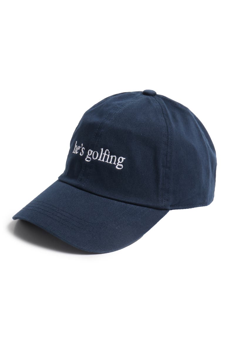 He's Golfing Cotton Baseball Cap, Alternate, color, NAVY