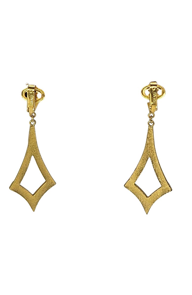 MADISON BEVERLY HILLS Vintage White Enamel & Gold Tone Tiered Dangle Earrings, Alternate, color, White