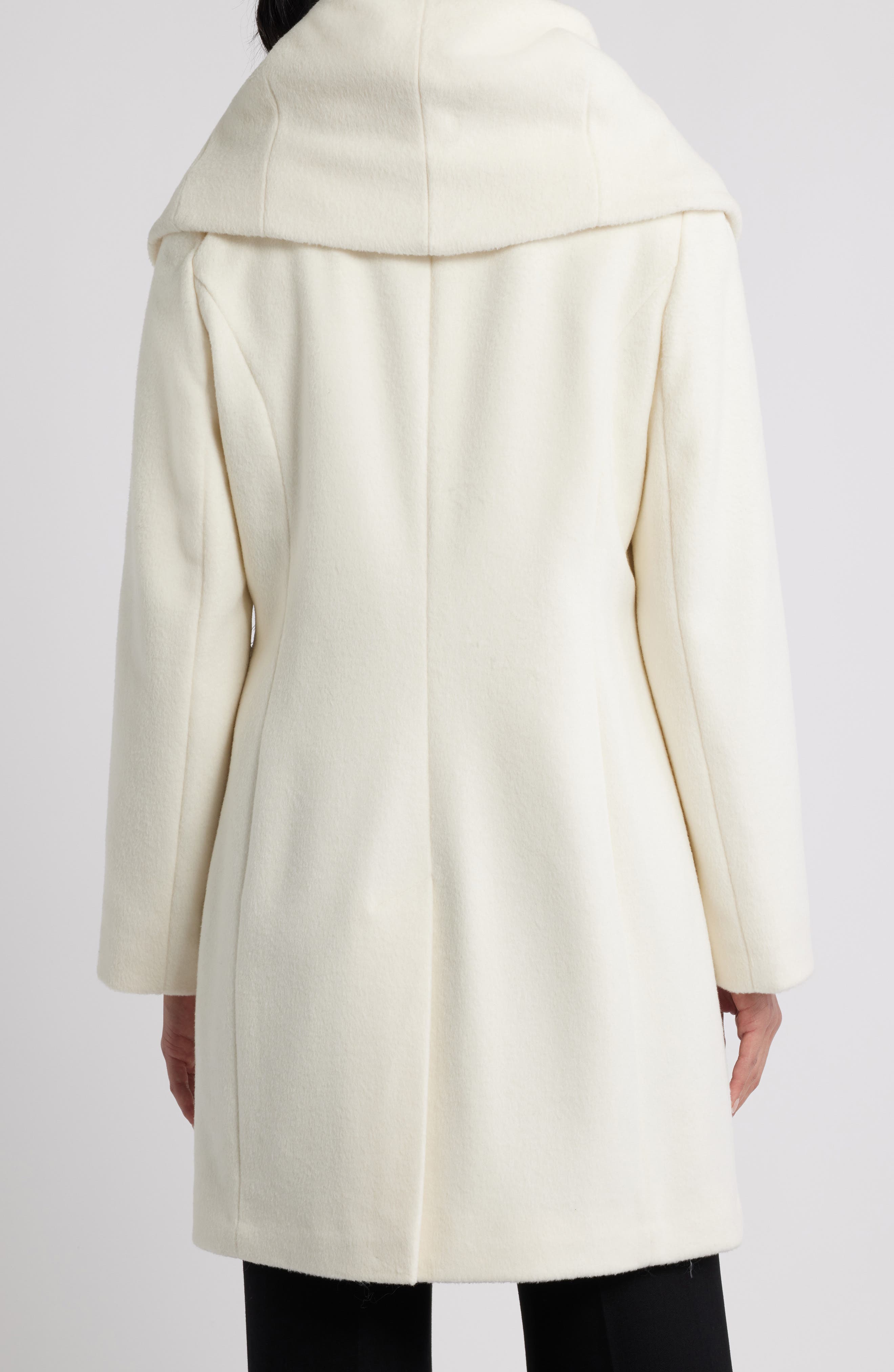 Hooded Wool Blend Belted Coat - image 4