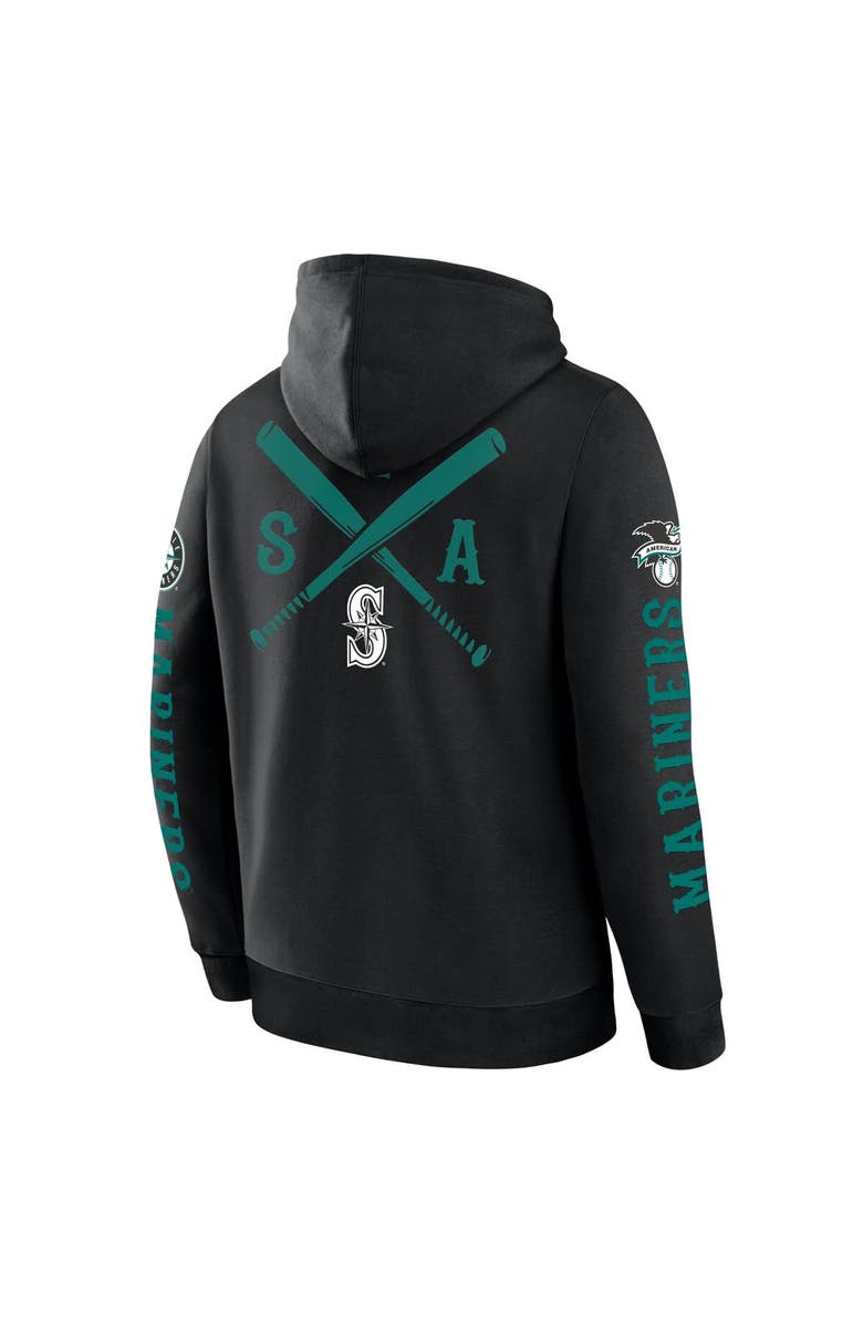 FANATICS Men's Fanatics  Black Seattle Mariners Big City Legacy Fleece Pullover Hoodie, Alternate, color, 