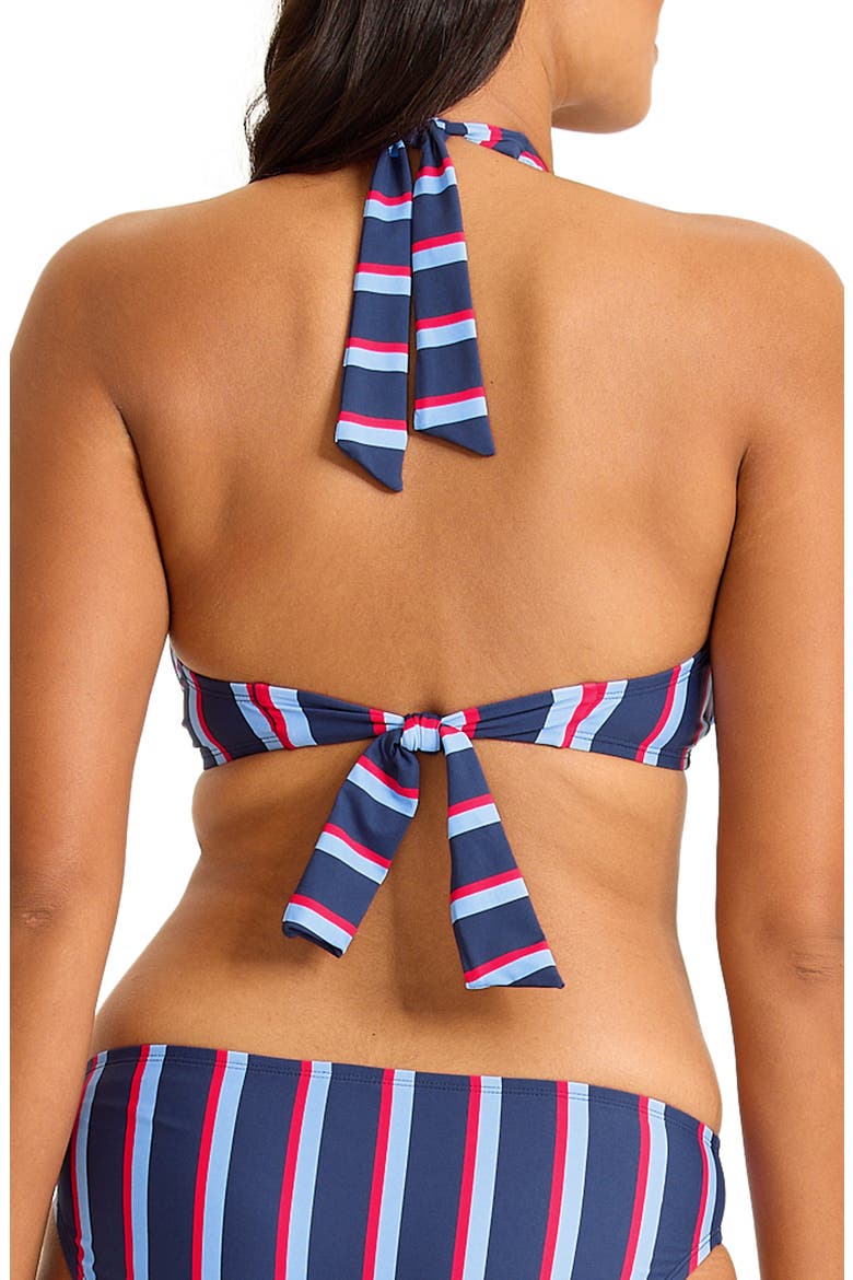 Deep Sea Stripe Halter Bikini Top, Alternate, color, MARE NAVY