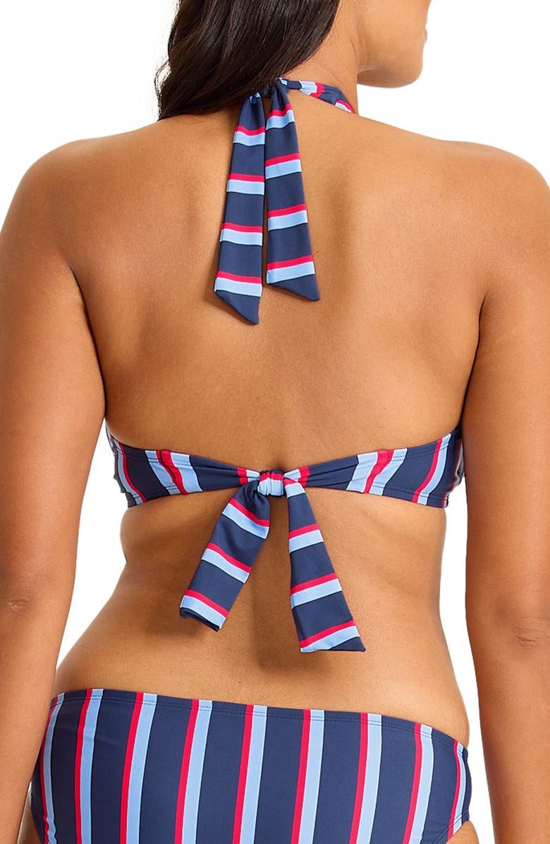 Tommy Bahama Deep Sea Stripe Halter Bikini Top, Alternate, color, Mare Navy