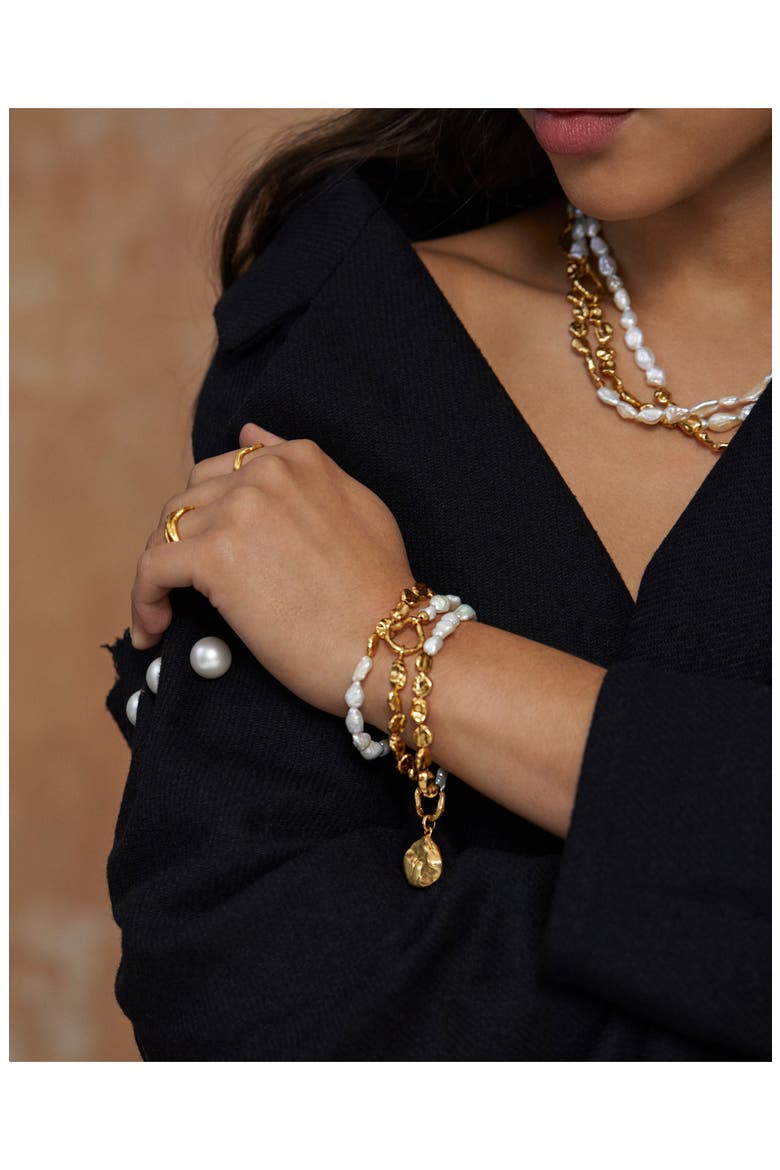 Keshi Pearl Bracelet, Alternate, color, 18K GOLD VERMEIL/PEARL