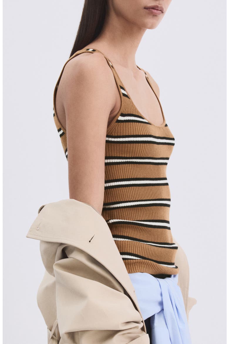 Stripe Knit Tank, Main, color, CARAMEL