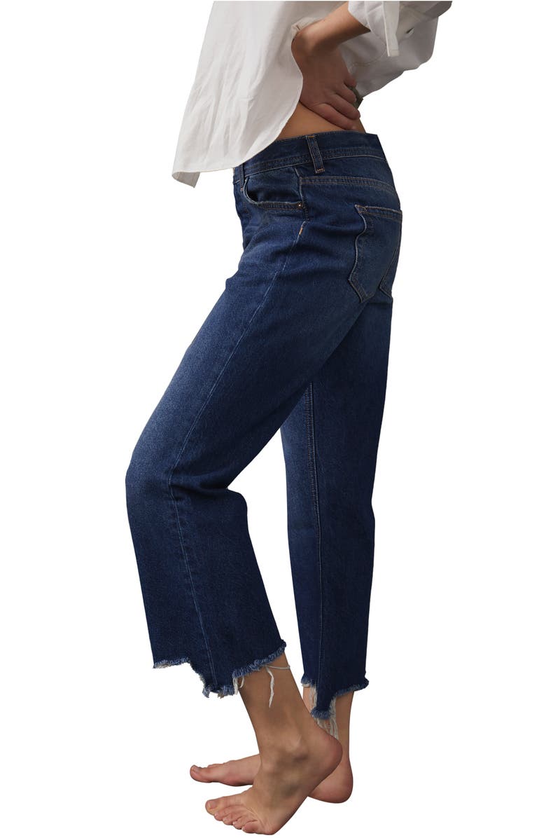 Free People We the Free Maggie Ripped Ankle Straight Leg Jeans, Alternate, color, 