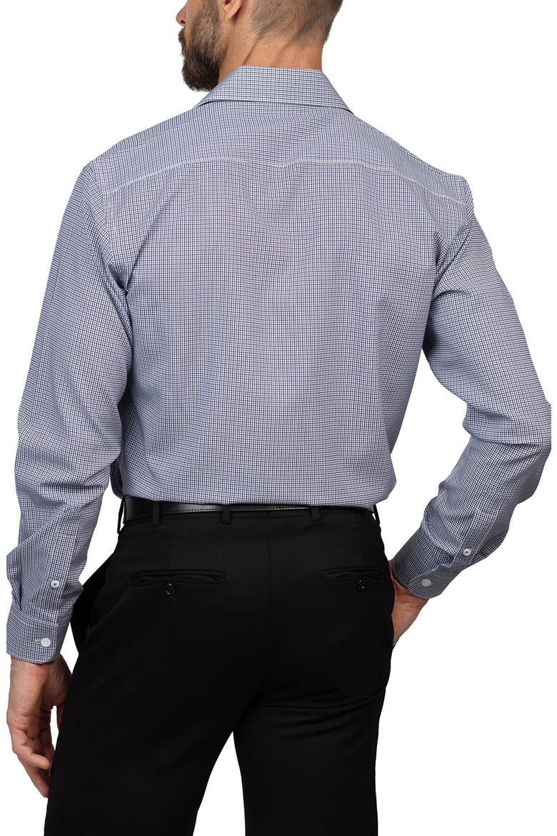Trim Fit Check Dress Shirt, Alternate, color, WHITE/BLACK/GREY