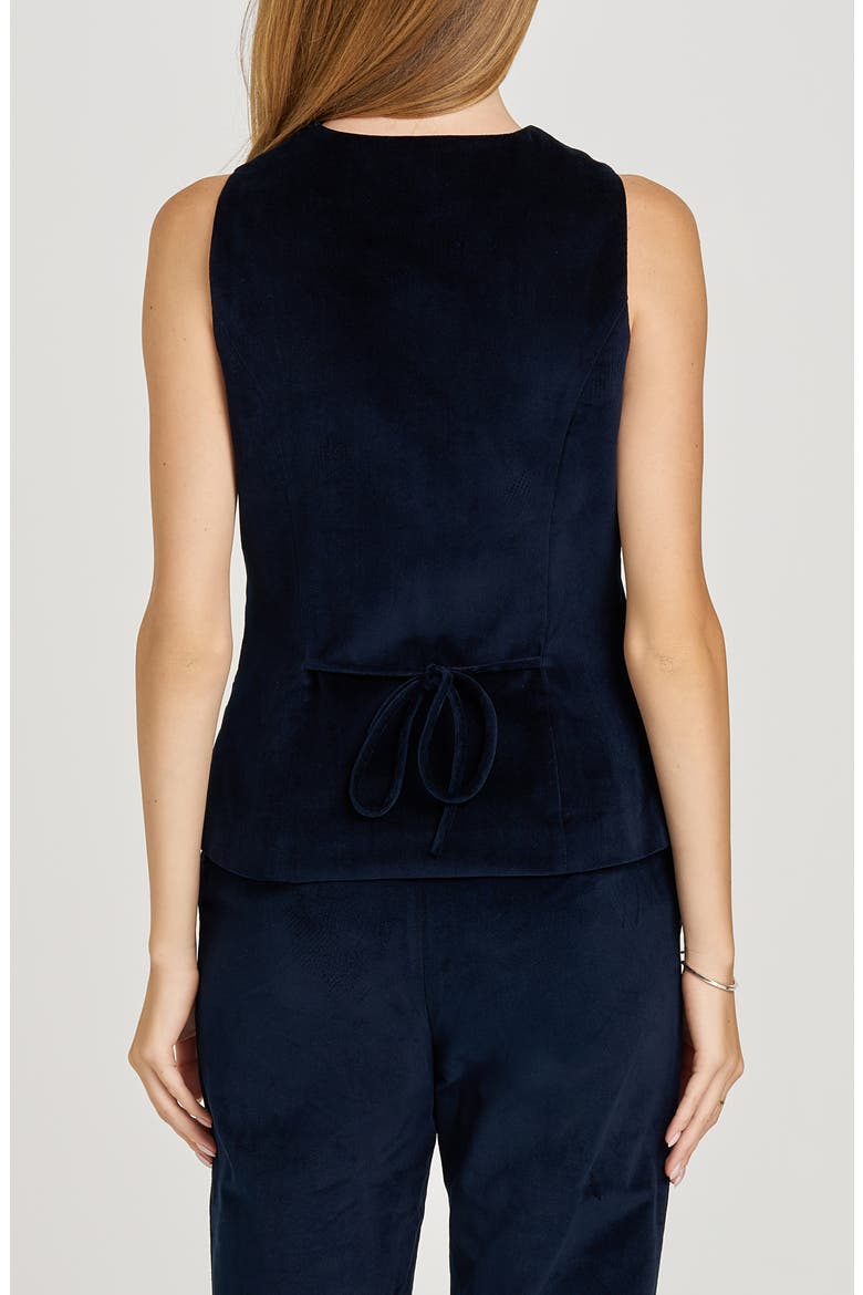 x Sara Walker Lee Velveteen Vest, Alternate, color, NAVY