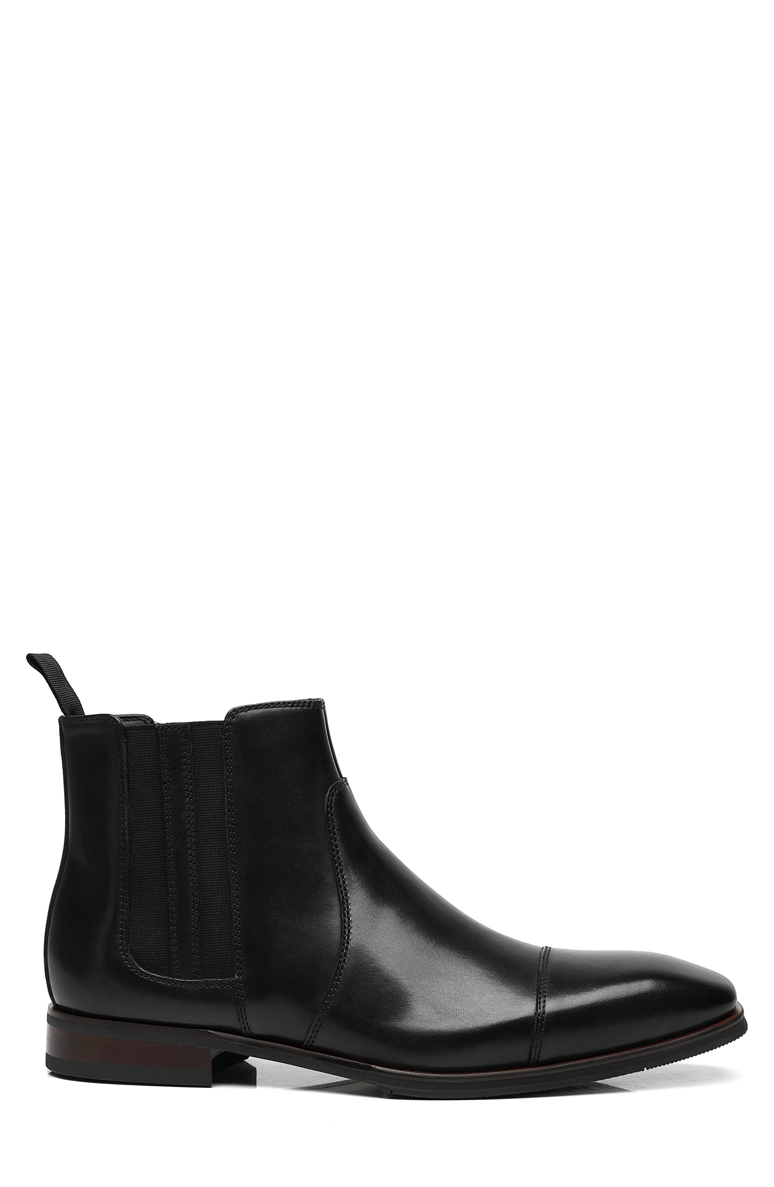 La Milano Crest Cap Toe Chelsea Boot, Alternate, color, Black
