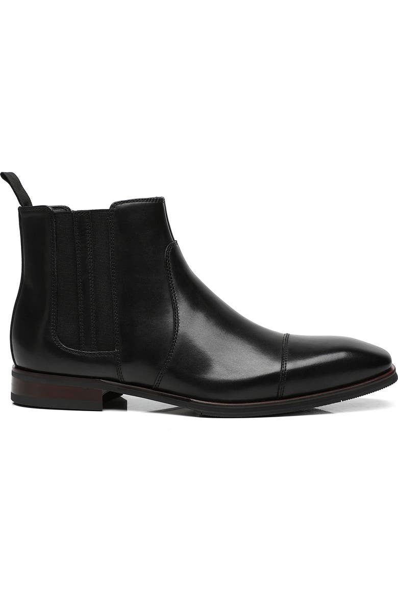 La Milano Crest Cap Toe Chelsea Boot, Alternate, color, Black