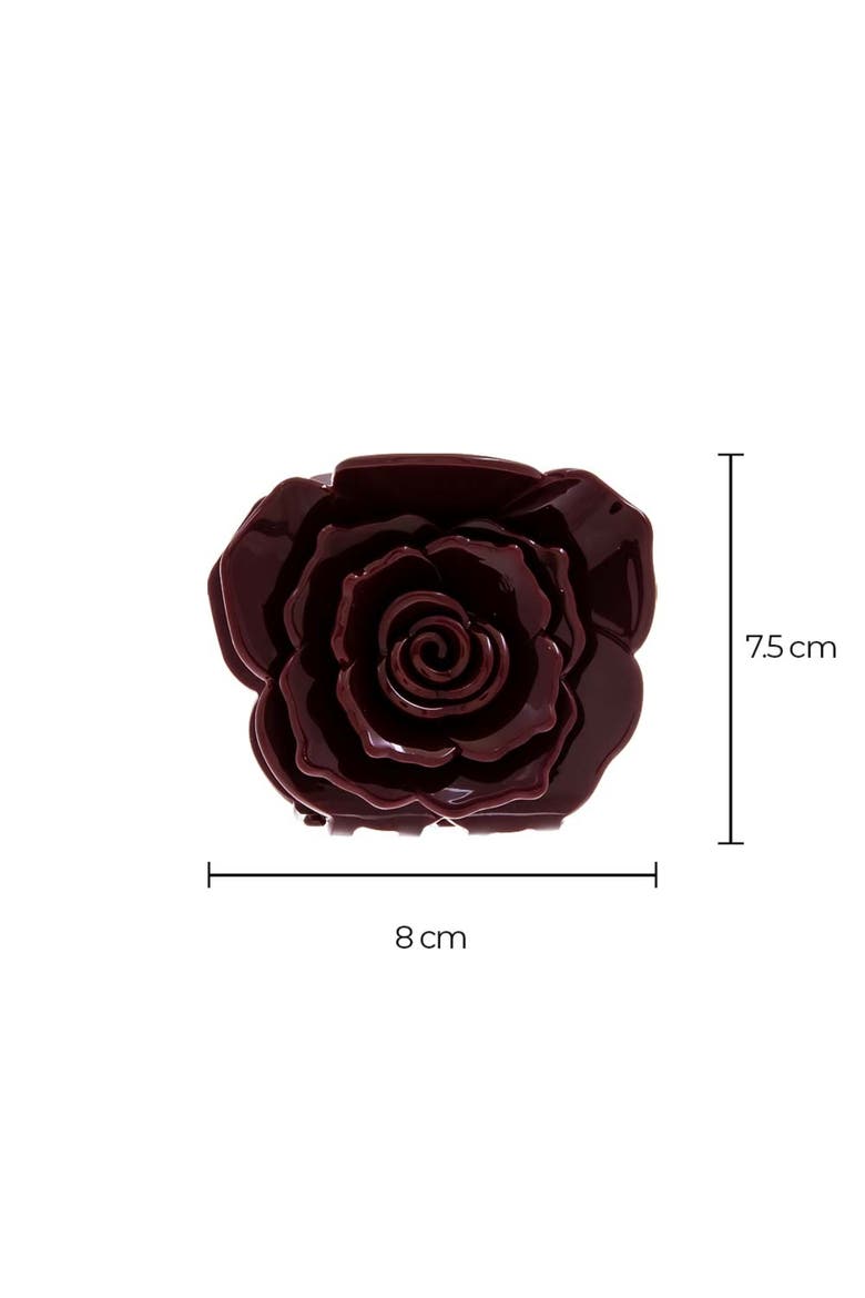 Burgundy Rose Claw Clip, Alternate, color, Burgundy