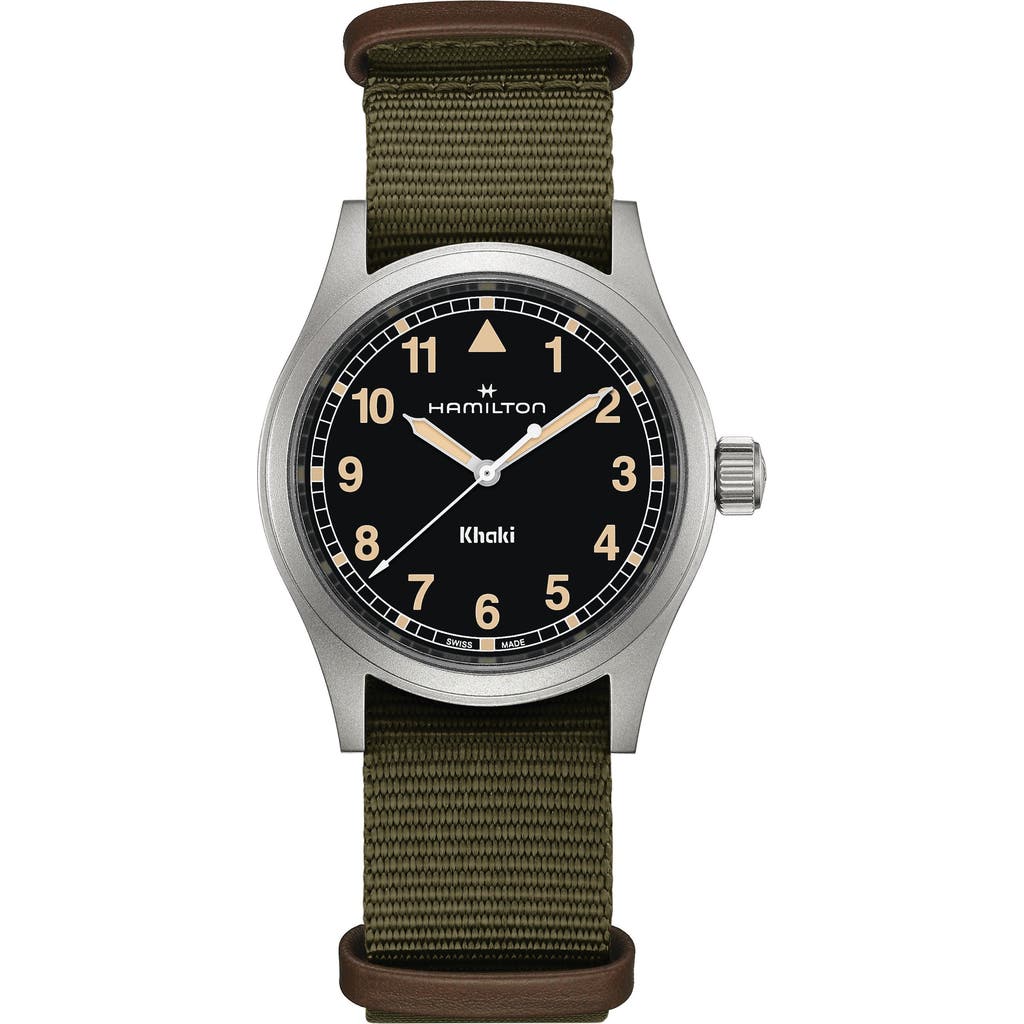 Hamilton Khaki Field Nato Strap Watch, 38mm In Black