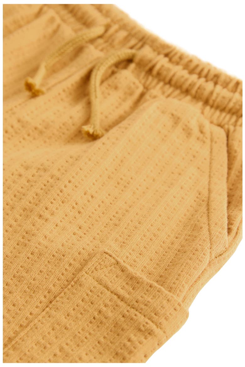 Kids' Textured Cotton Jersey Shorts, Alternate, color, OCHRE YELLOW