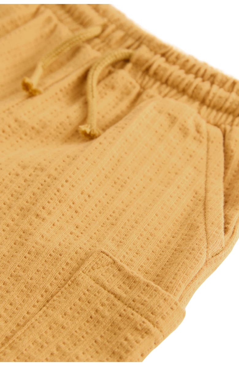 NEXT Kids' Textured Cotton Jersey Shorts, Alternate, color, Ochre Yellow