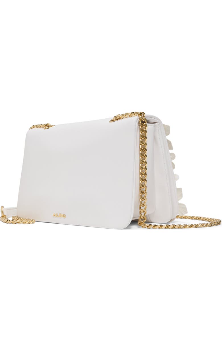 ALDO Florellaa Floral Appliqué Faux Leather Crossbody Bag, Alternate, color, White