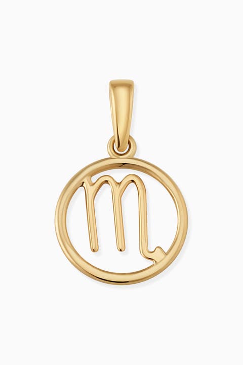 14K Yellow Gold Zodiac Pendant Charm