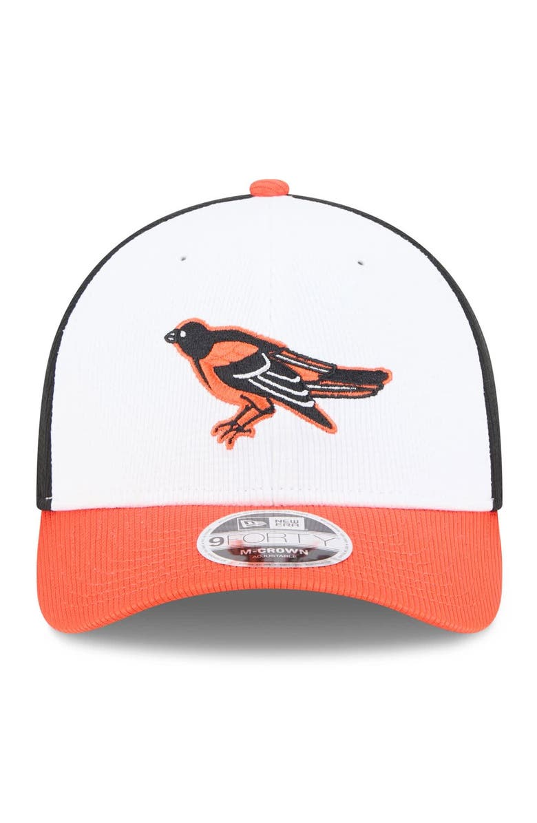 New Era Men's New Era  White/Orange Baltimore Orioles 2025 Batting Practice 9FORTY M-Crown Adjustable Hat, Alternate, color, White