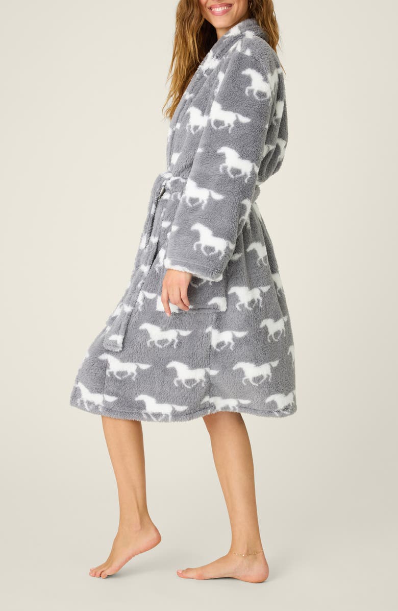 PJ Salvage Let's Get Cozy Plush Robe, Alternate, color, Gray