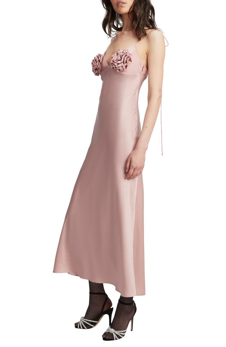 Bardot Eleta Satin Ruffle Cup Slipdress, Alternate, color, 