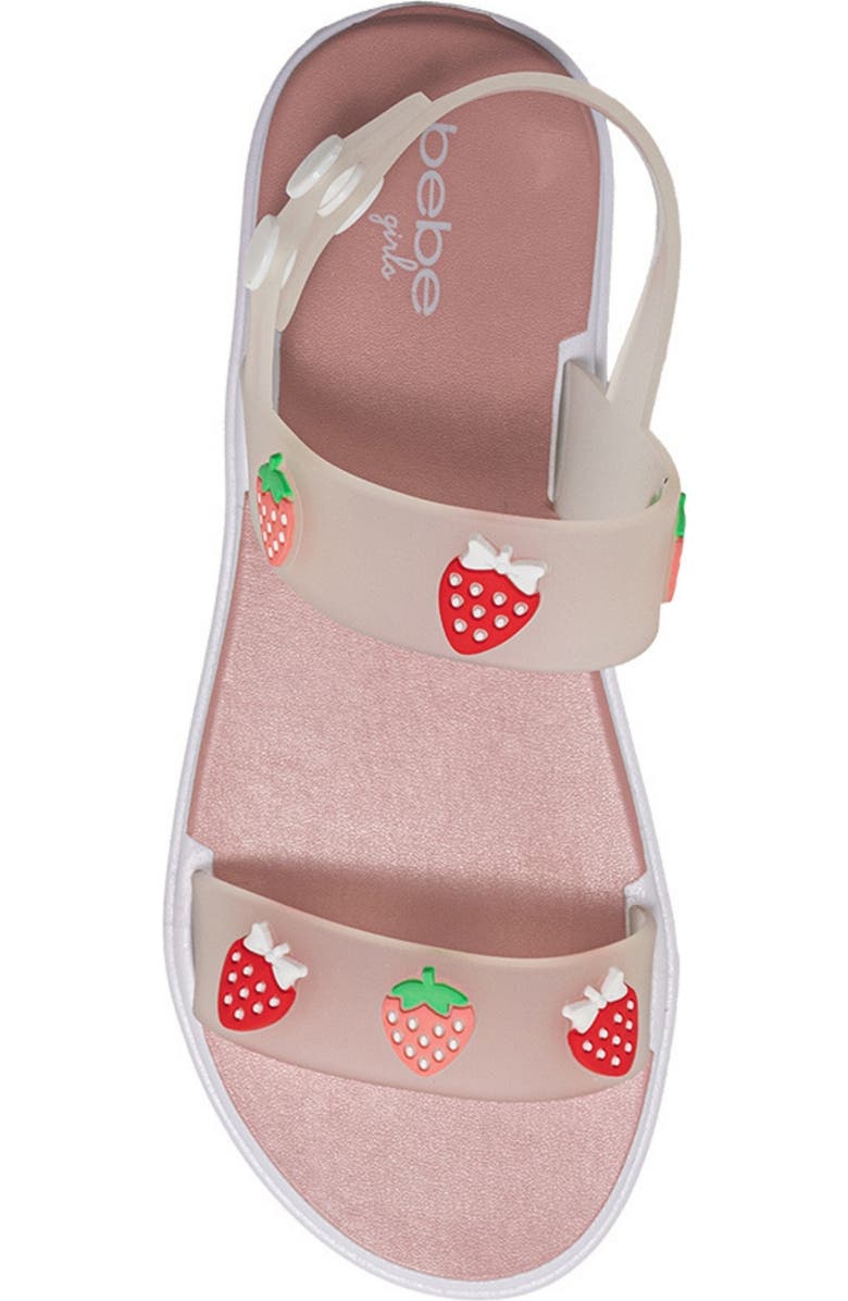 bebe Odette Strawberry Sandal, Alternate, color, Clear