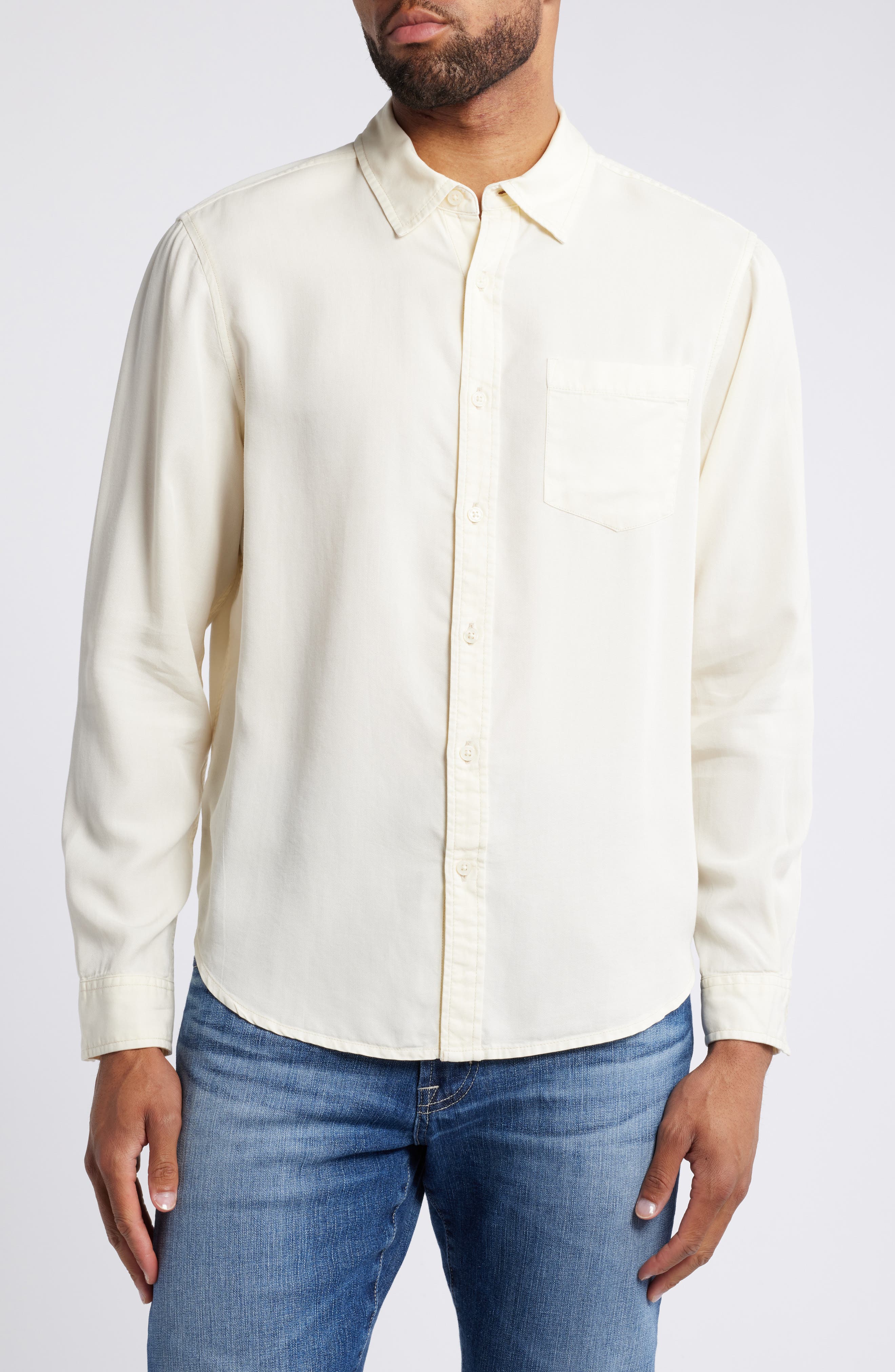 Aiden Solid Lyocell Button-Up Shirt - image 5