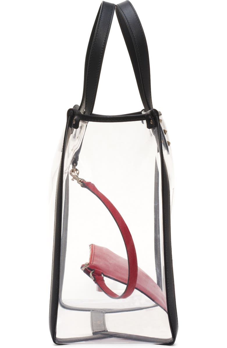 Valentino Garavani Small Grande Plage VLTN Logo Clear Tote, Alternate, color,