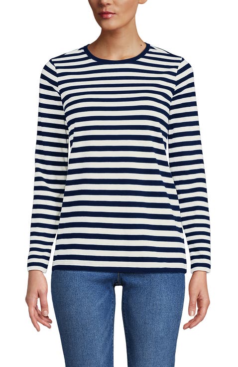 Relaxed Supima Cotton Long Sleeve Crew Neck T-Shirt