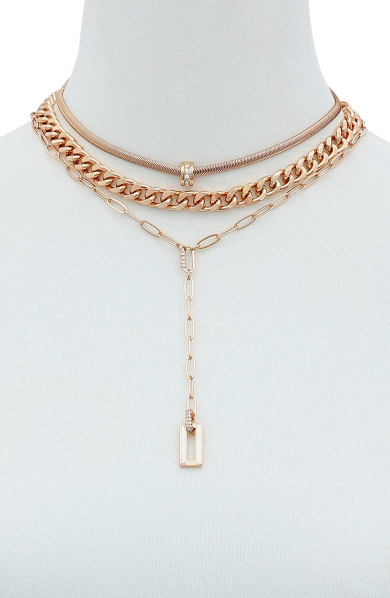 GUESS Layered Necklace, Alternate, color, Gold Tone