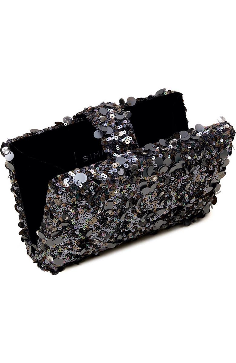Simitri Metallic Kitsch Clutch, Alternate, color, Raven