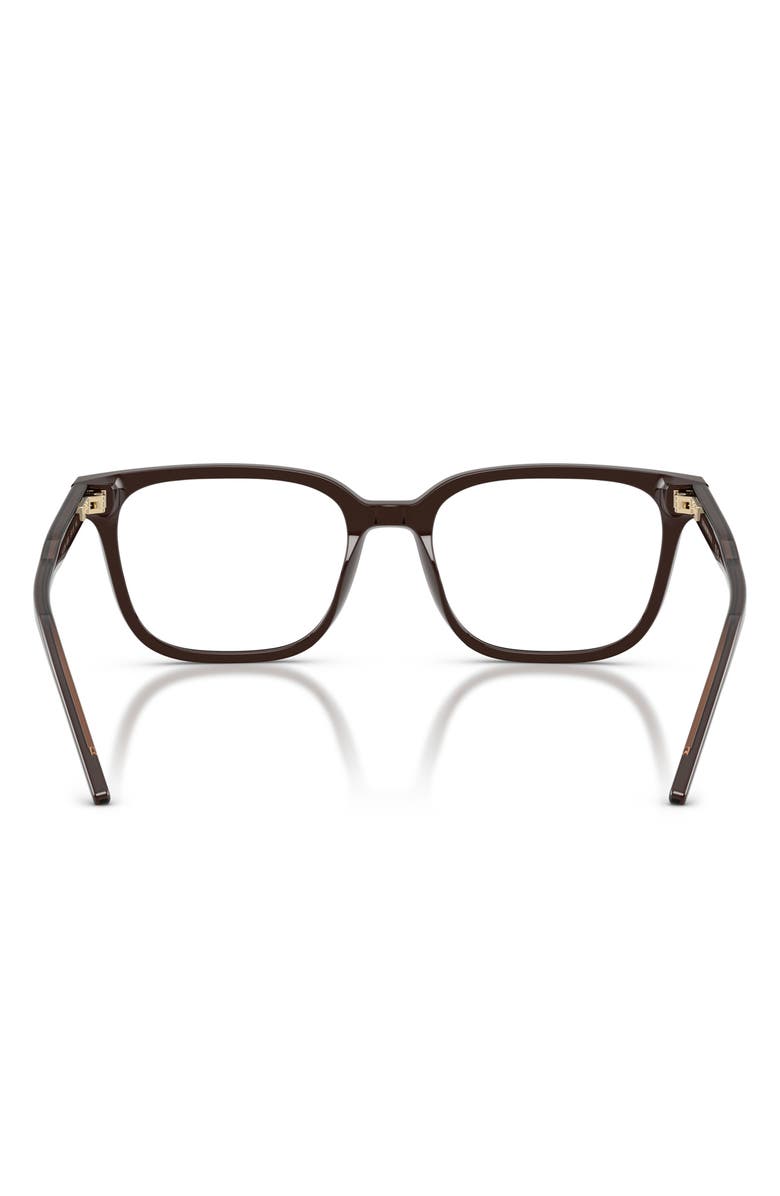 Emporio Armani 54mm Square Optical Glasses, Alternate, color, Shiny Brown / Demo Lens