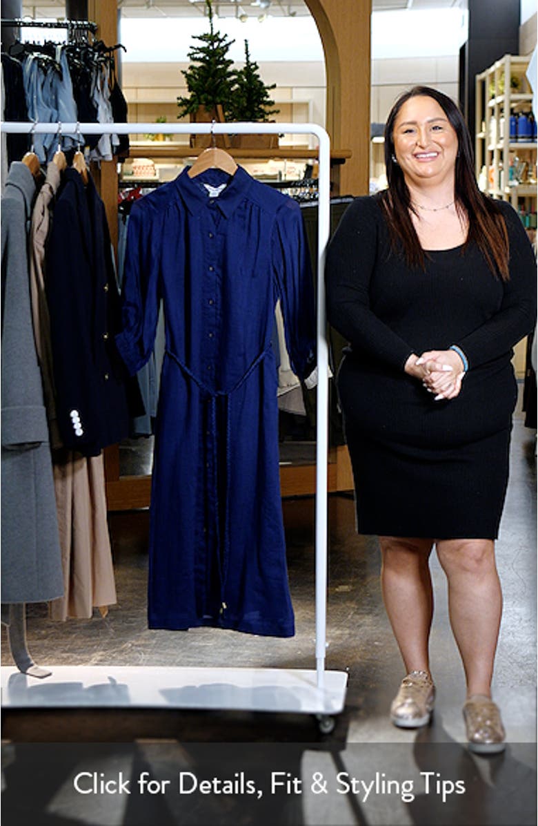 Palm Breeze Tie Waist Midi Shirtdress, sales video thumbnail