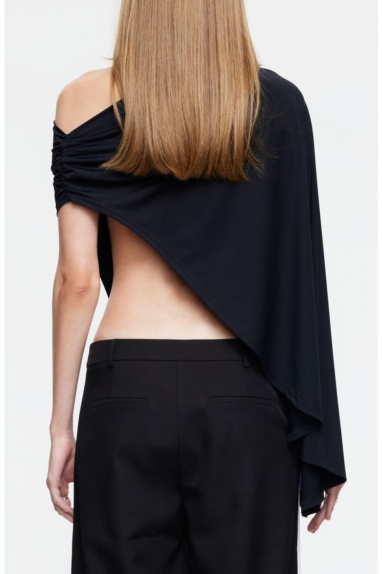 Reborn Asymmetric Poncho, Alternate, color, NOIR