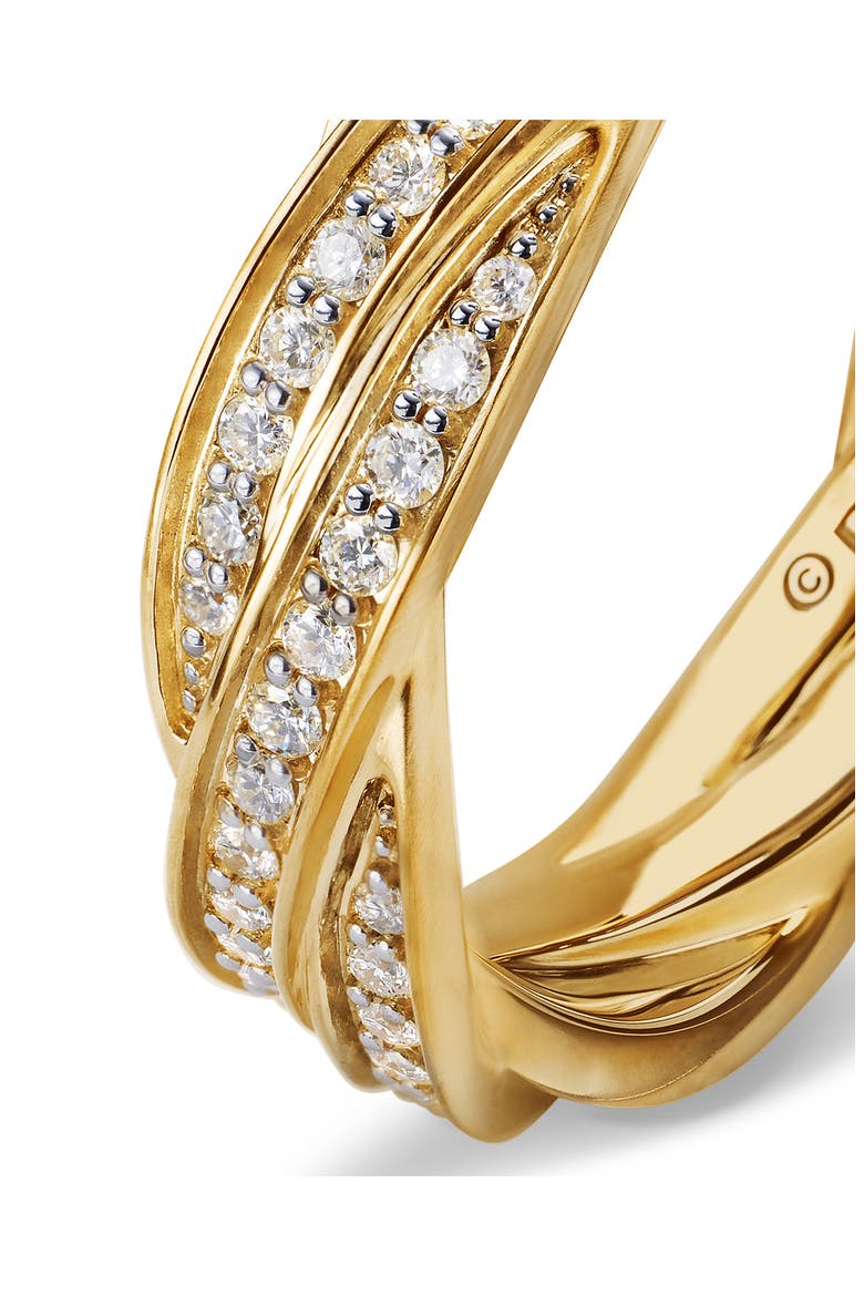Men's Twisted Cable Band Ring in 18K Yellow Gold with Pavé Diamonds, Alternate, color, 18K YELLOW GOLD