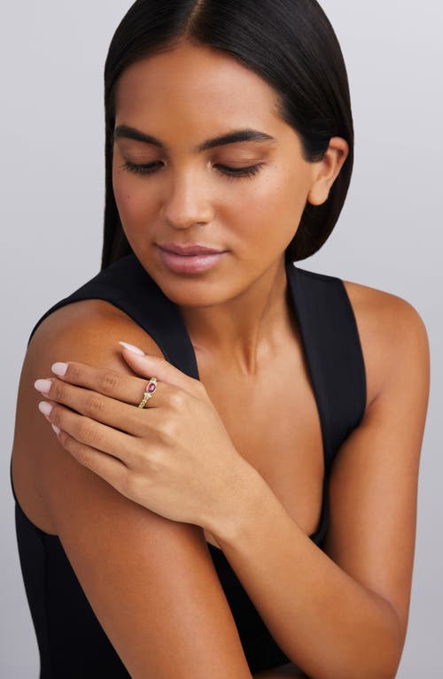 Lagos Rhodolite Garnet & Diamond Caviar Ring In Gold