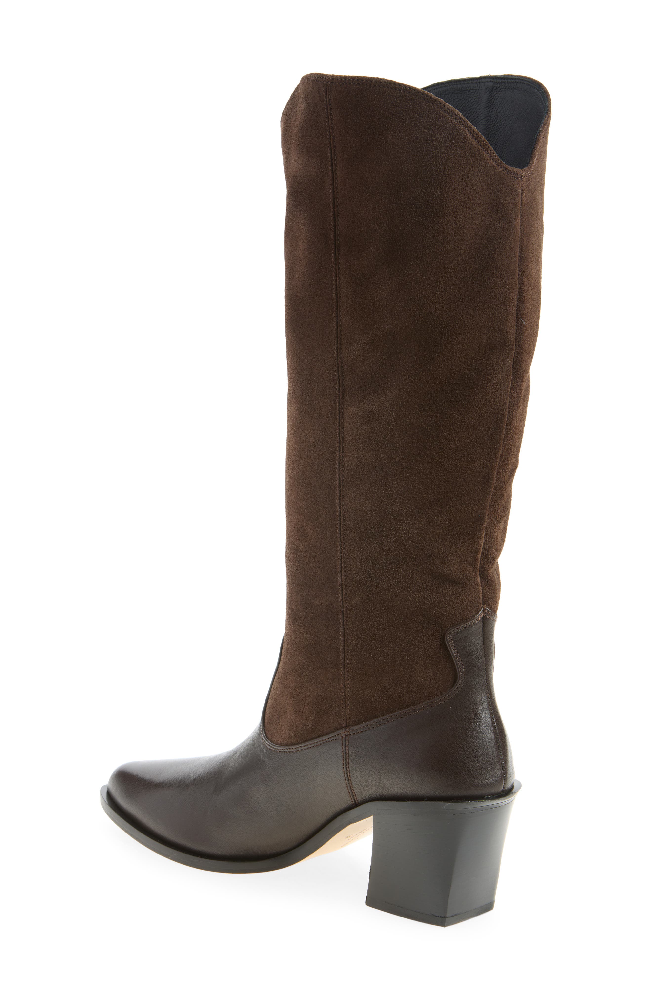 Nancie Leather Knee High Boot, Alternate, color, SABLE SUEDE COMBO