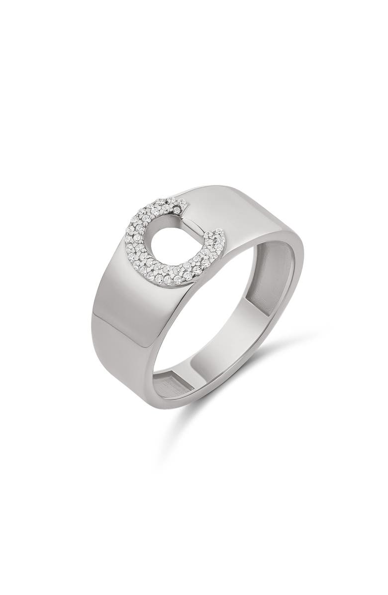 SHYMI Pavé Signet Initial Ring, Main, color,