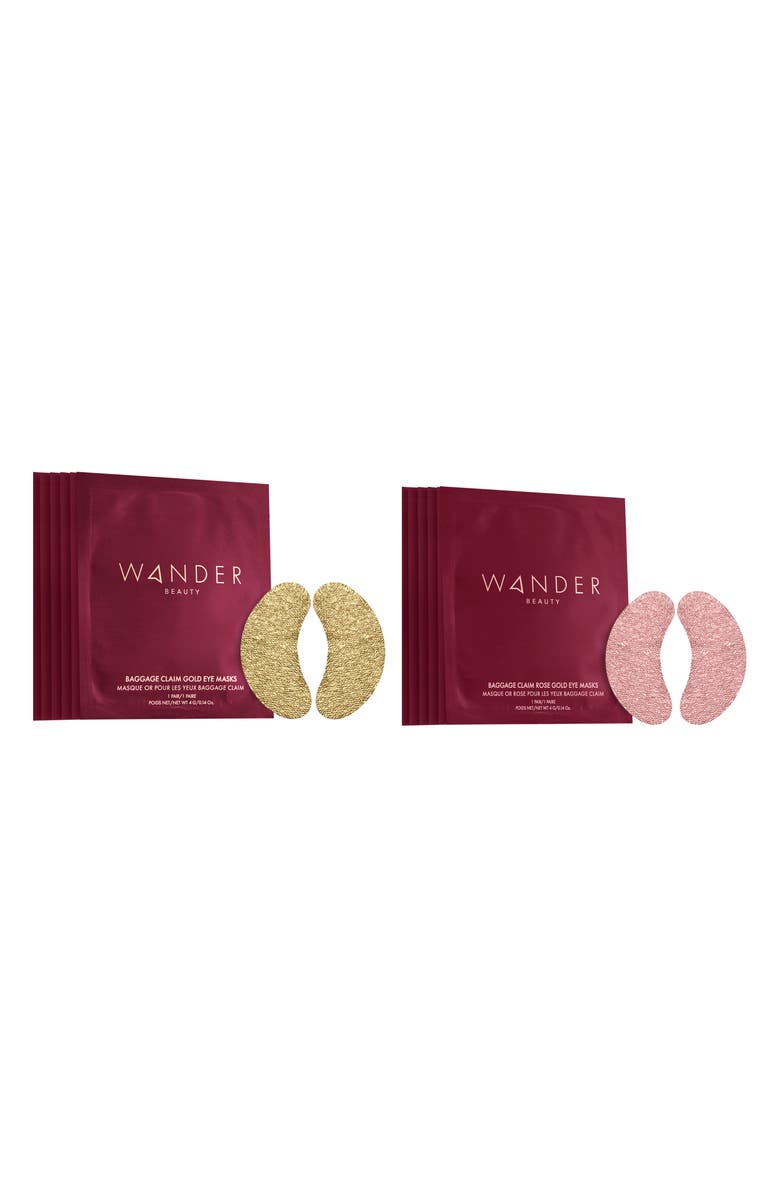 Wander Beauty Baggage Claim Gold & Rose Gold Eye Mask Set, Main, color,