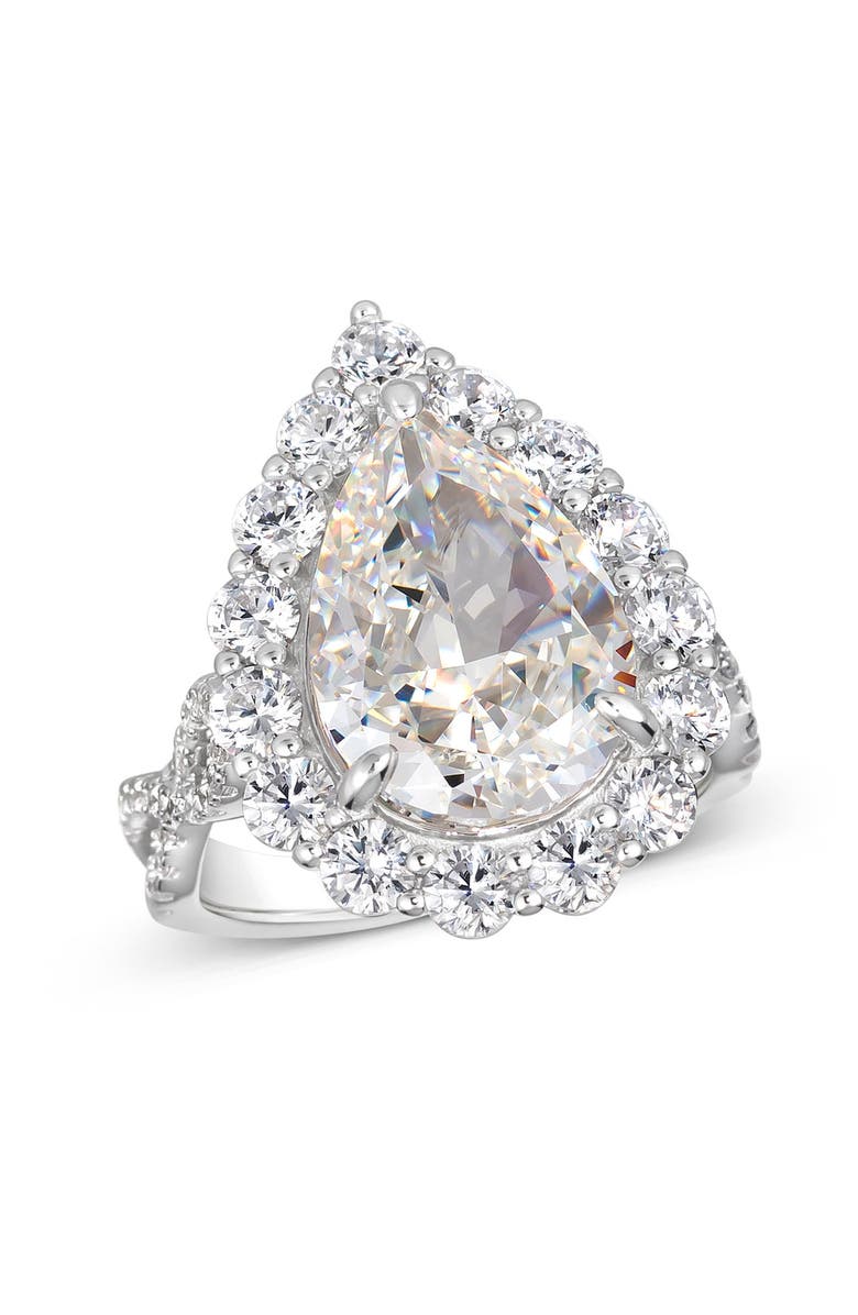 Anna Zuckerman Gia Pear Shaped Cocktail Ring, Main, color, G/H Color Crystalline