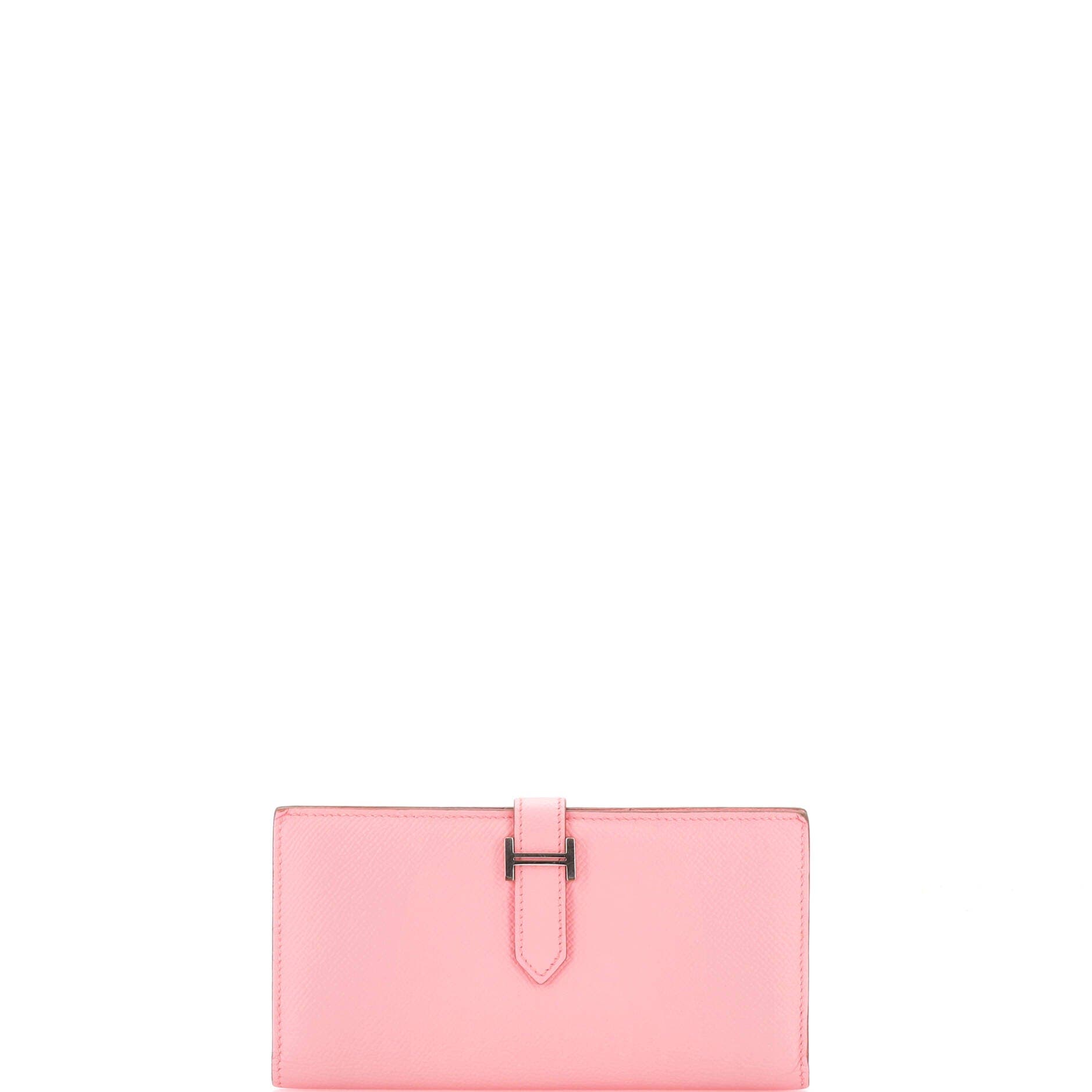 Pre-Owned Hermes Bearn Wallet Epsom Long, Main, color, Rose Confetti