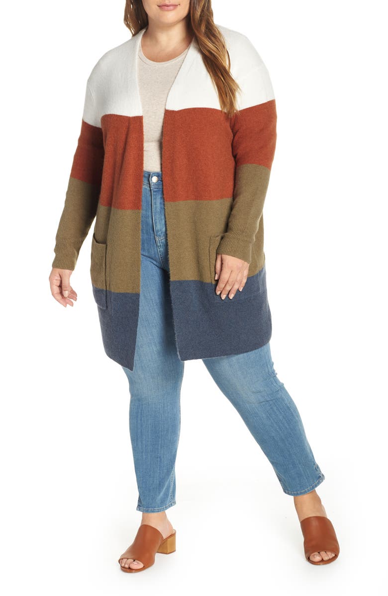 Madewell Kent Colorblock Long Cardigan, Alternate, color,