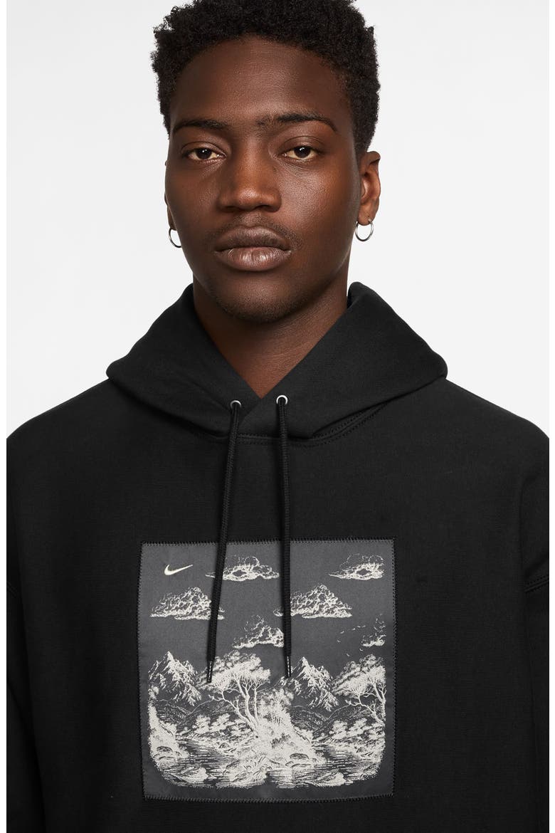 Solo Swoosh Fleece Pullover Hoodie, Alternate, color, BLACK/ ANTHRACITE