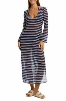 Sea Level Biarritz Long Sleeve Multifit Mesh Cover-Up Dress