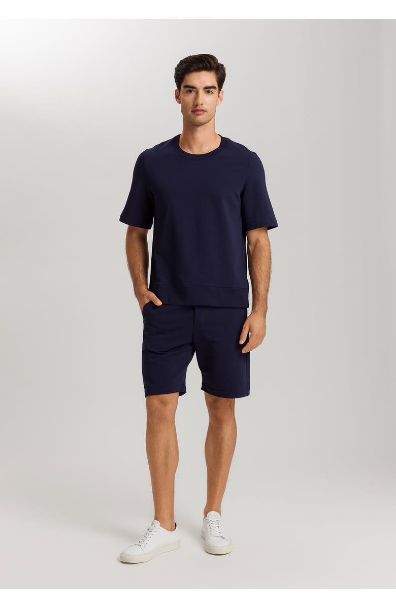 Hanro Natural Living Organic Cotton Sweatshirt, Alternate, color, Deep Navy