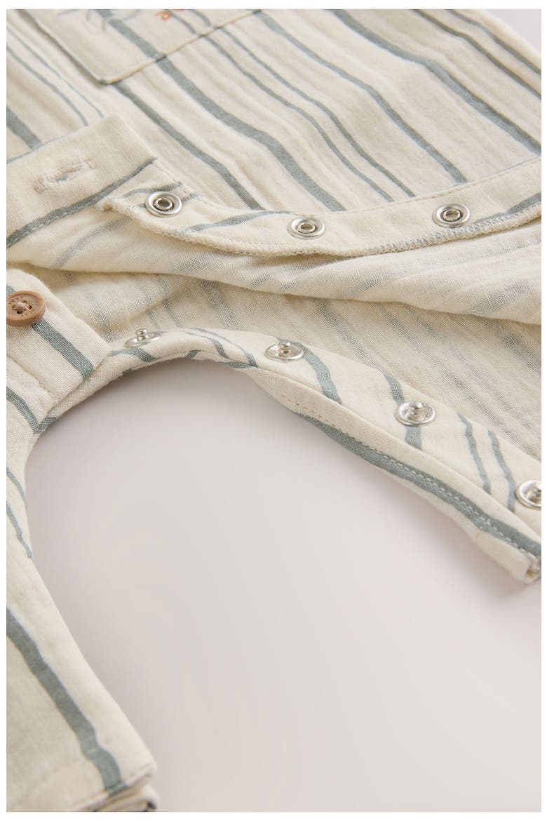 Seaside Woven Cotton Romper, Alternate, color, GREY