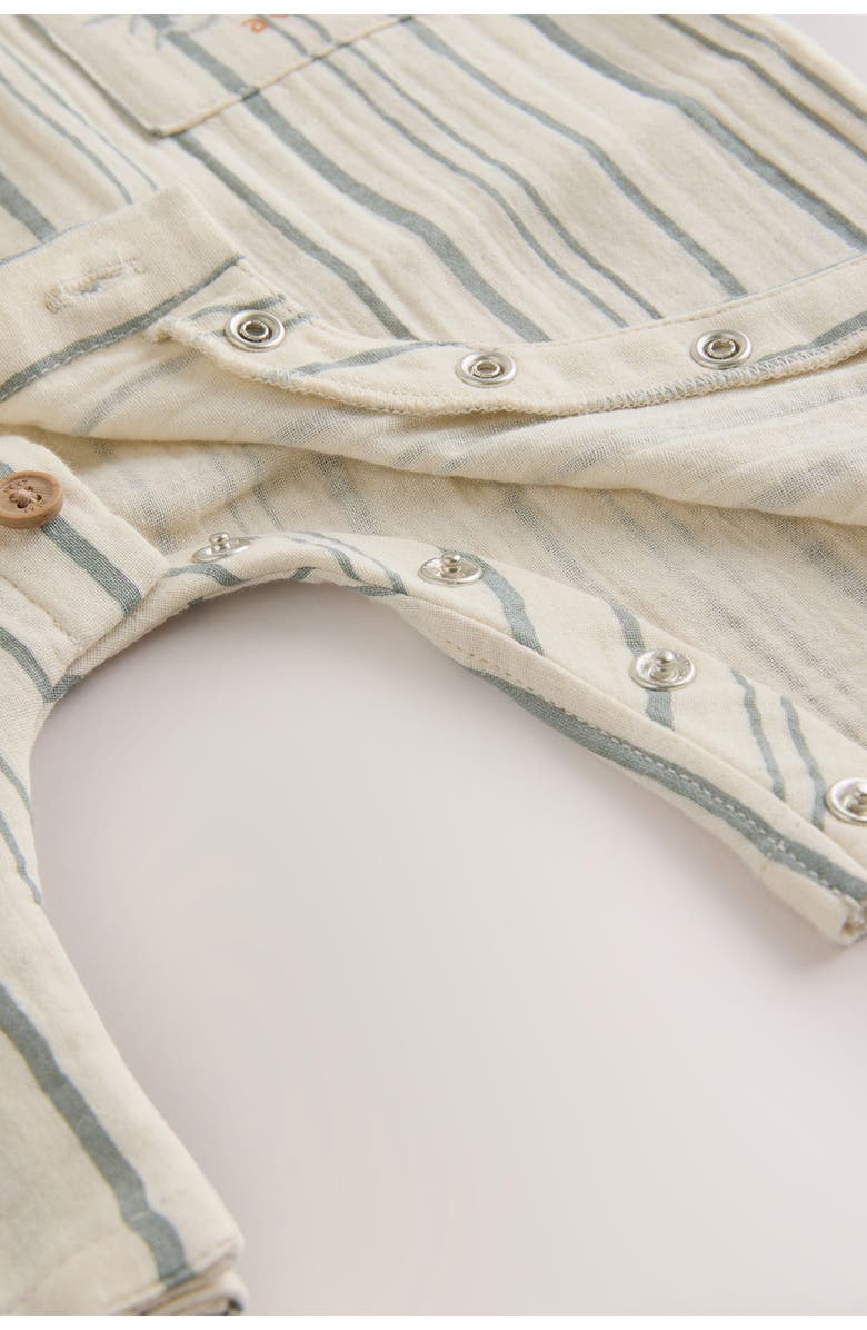 NEXT Seaside Woven Cotton Romper, Alternate, color, Grey