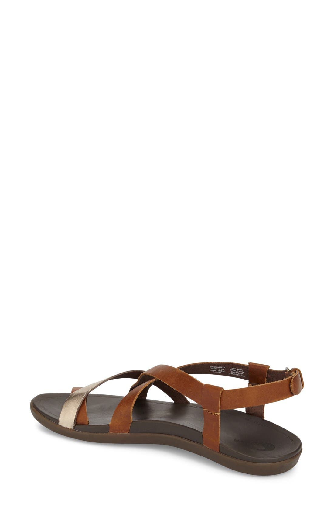 'Upena' Flat Sandal, Alternate, color, MUSTARD/BU