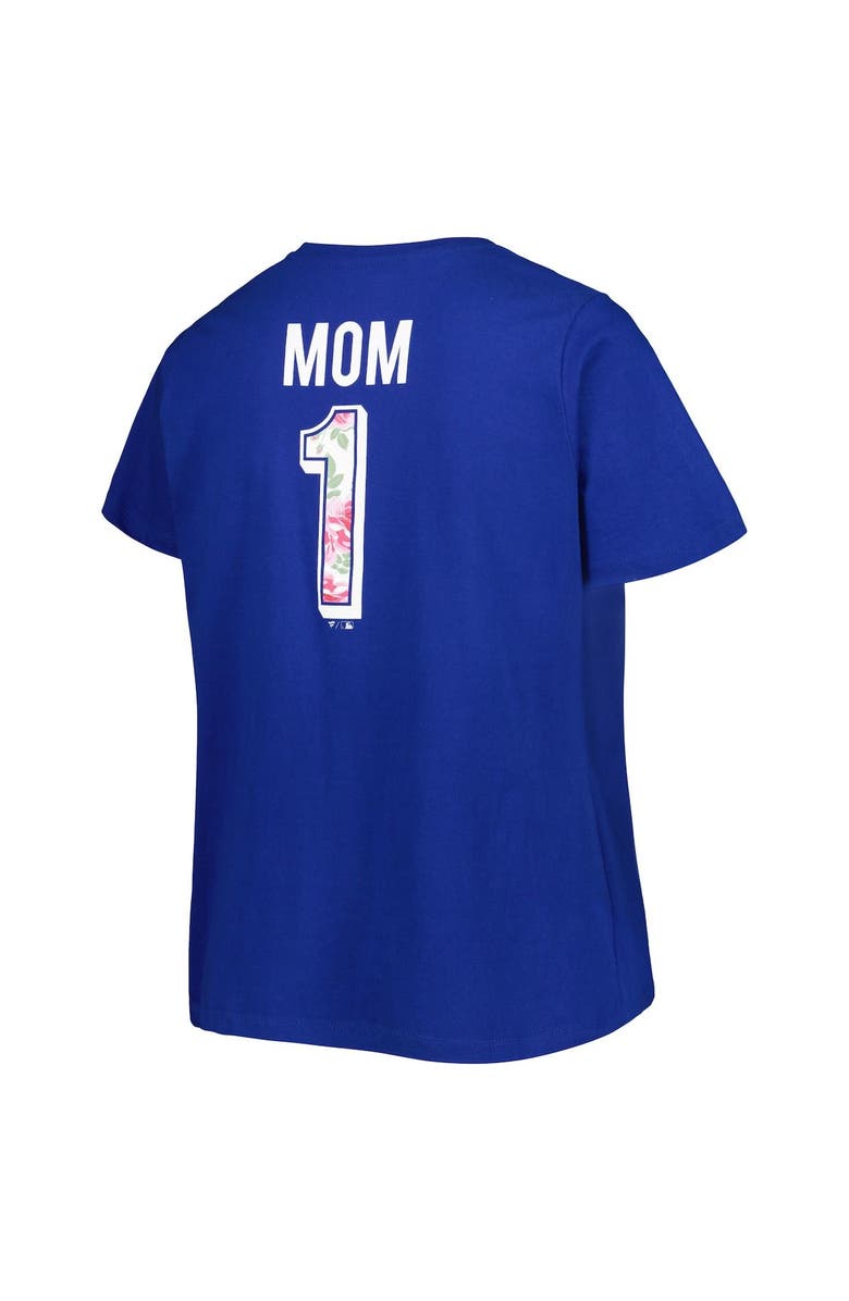 PROFILE Women's Royal Los Angeles Dodgers Mother's Day Plus Size Best Mom Ever V-Neck T-Shirt, Alternate, color,