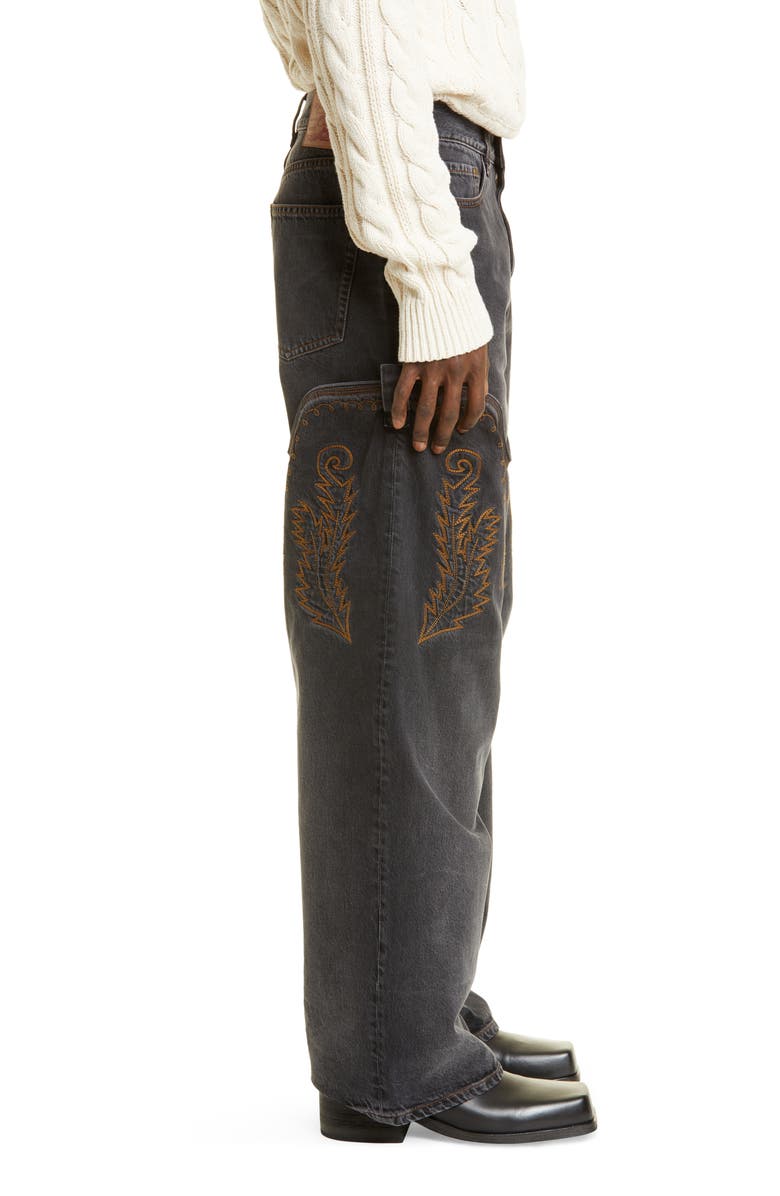 Y/Project Cowboy Cuff Convertible Straight Leg Jeans, Alternate, color, 