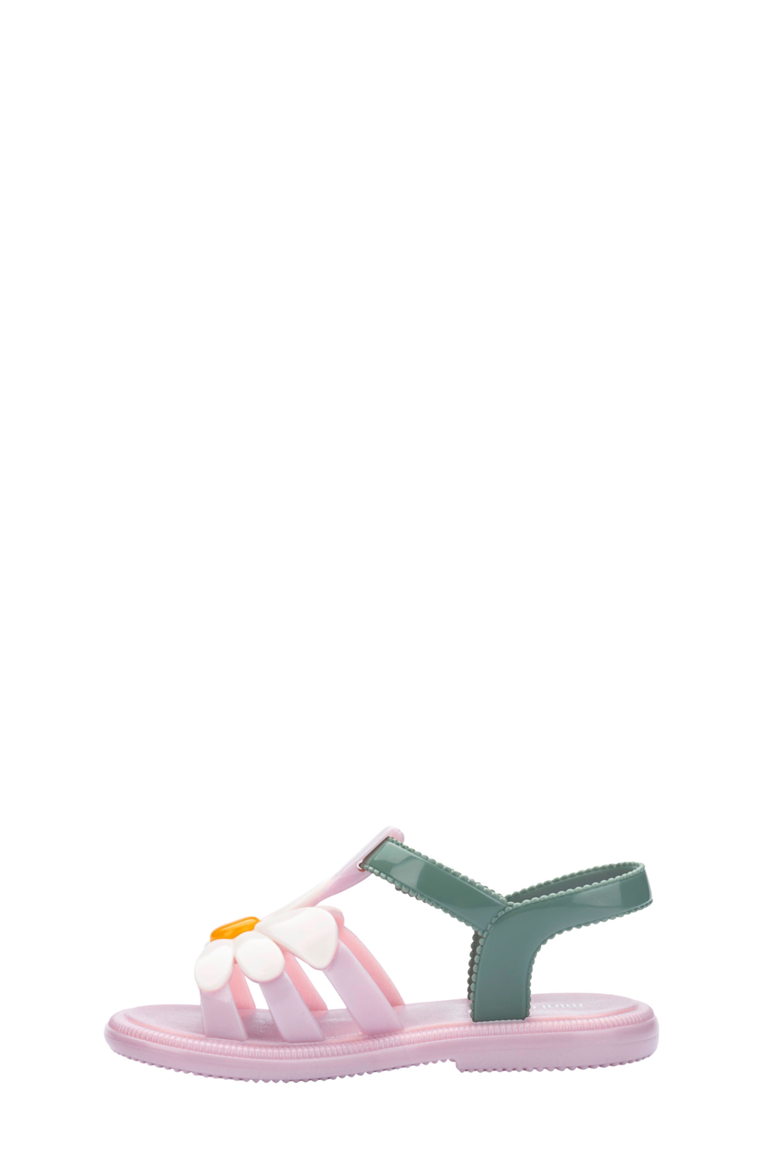 Kids' Hip Bloomy Ankle Strap Sandal, Alternate, color, METALLIC PINK/ GREEN