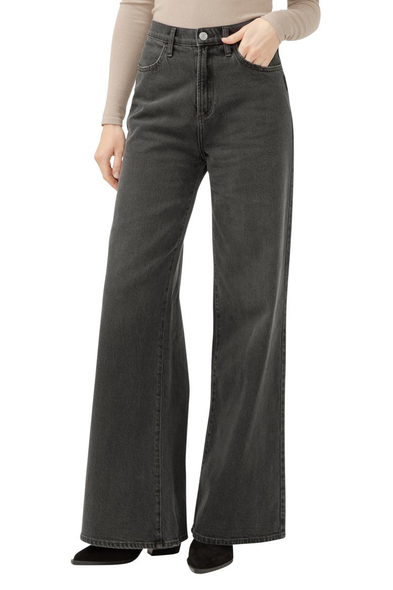 Highly Desirable High Waist Ultra Wide Leg Jeans, Main, color, ASH